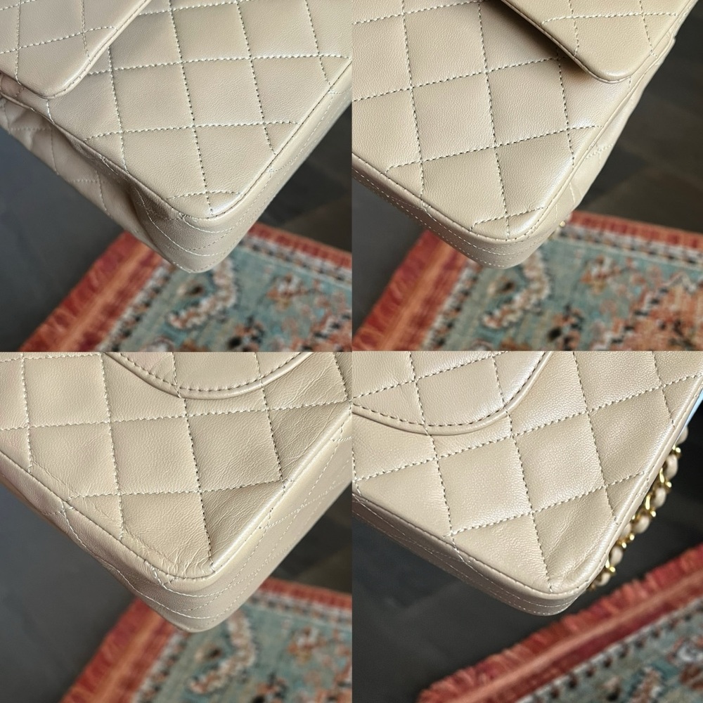 ❌SOLD❌Chanel Classic Vintage Medium Beige Double Flap Bag - Picture 7 of 11